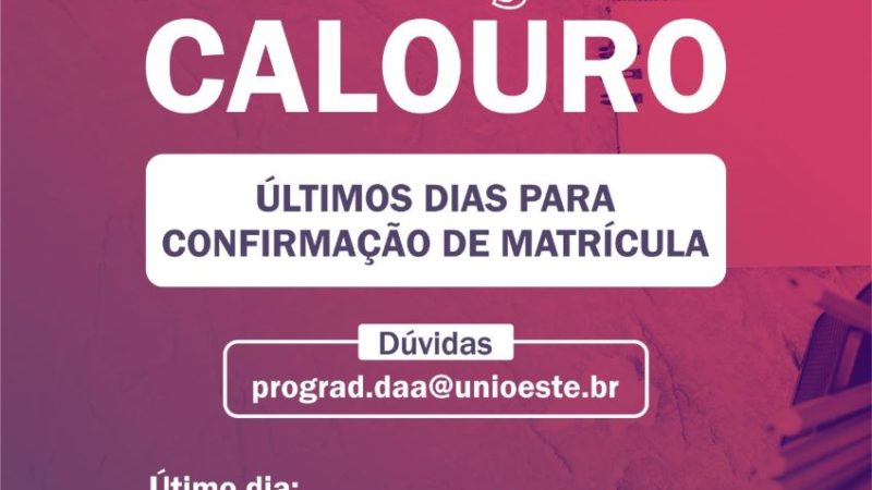 Matrículas para calouros da Unioeste vão até domingo