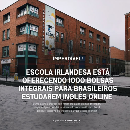 Escola irlandesa oferta 1000 bolsas de estudos de inglês integrais