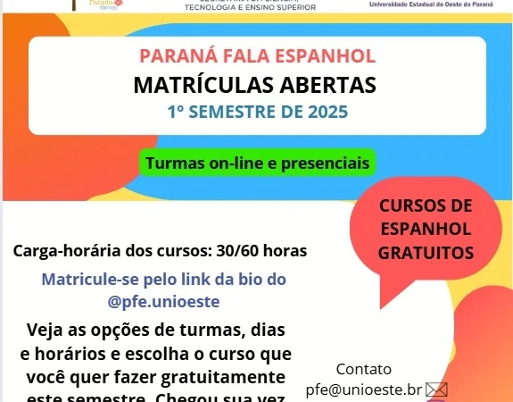 Unioeste: Paraná Fala Espanhol está com inscrições abertas para cursos gratuitos