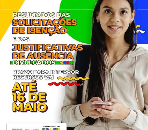 ENEM: isenções vão até dia 16