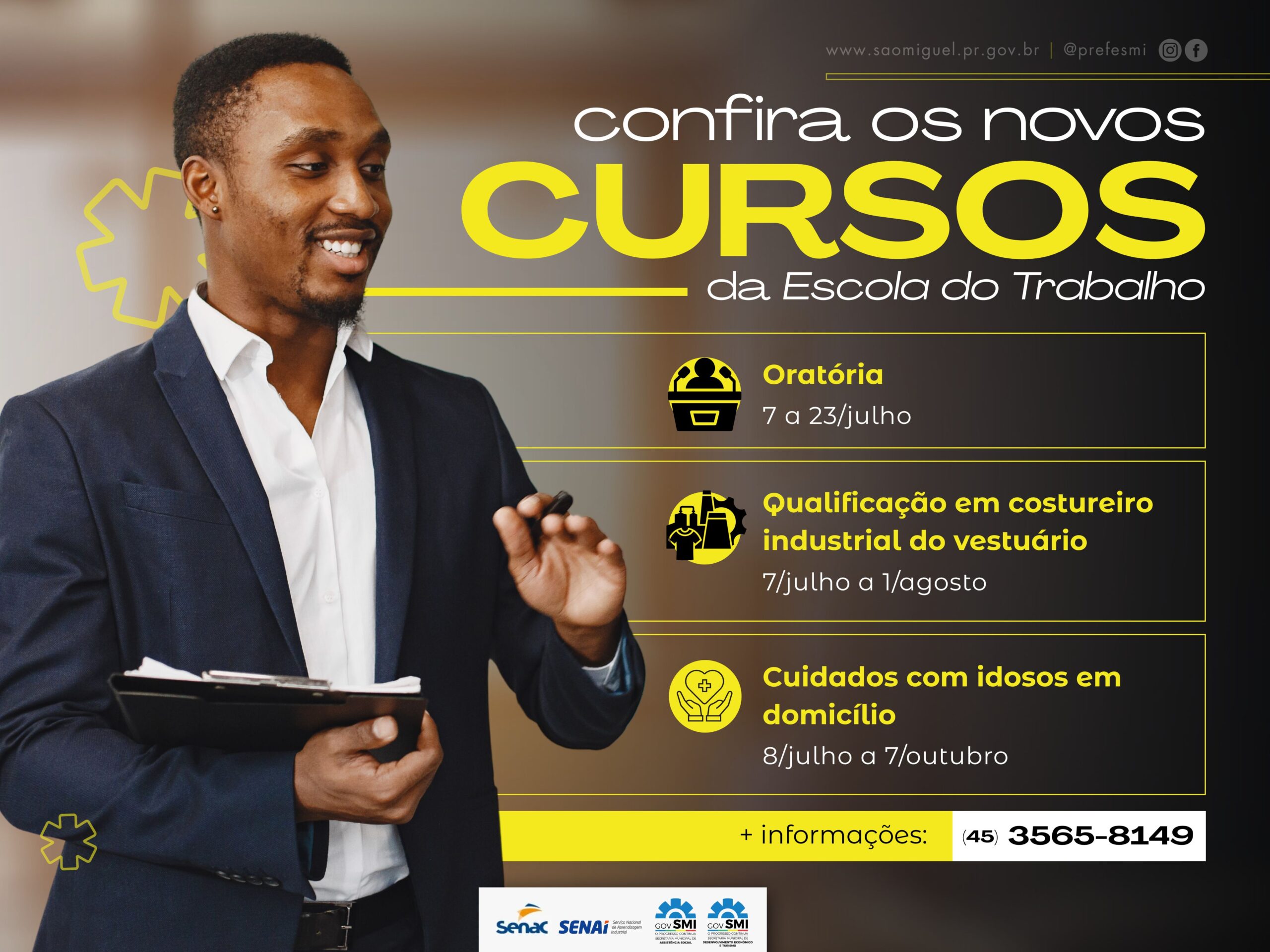 Abertas inscrições para mais três cursos na Escola do Trabalho em SMI