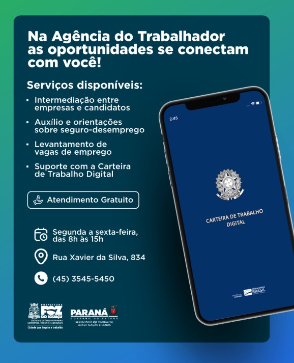 522 vagas de emprego abertas na Agência do Trabalhador de Foz
