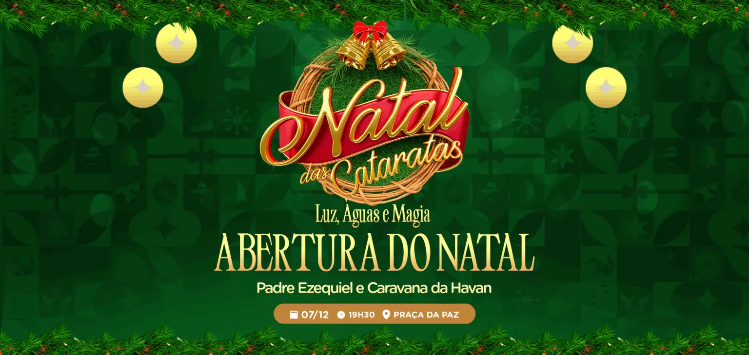 Abertura do Natal das Cataratas: Luz, Águas e Magia será no próximo domingo (07), às 19h30
