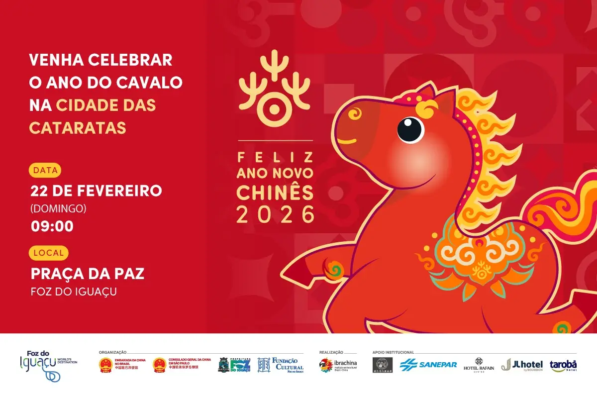 Ano Novo Chinês 2026 será celebrado em fevereiro com programação cultural gratuita em Foz do Iguaçu
