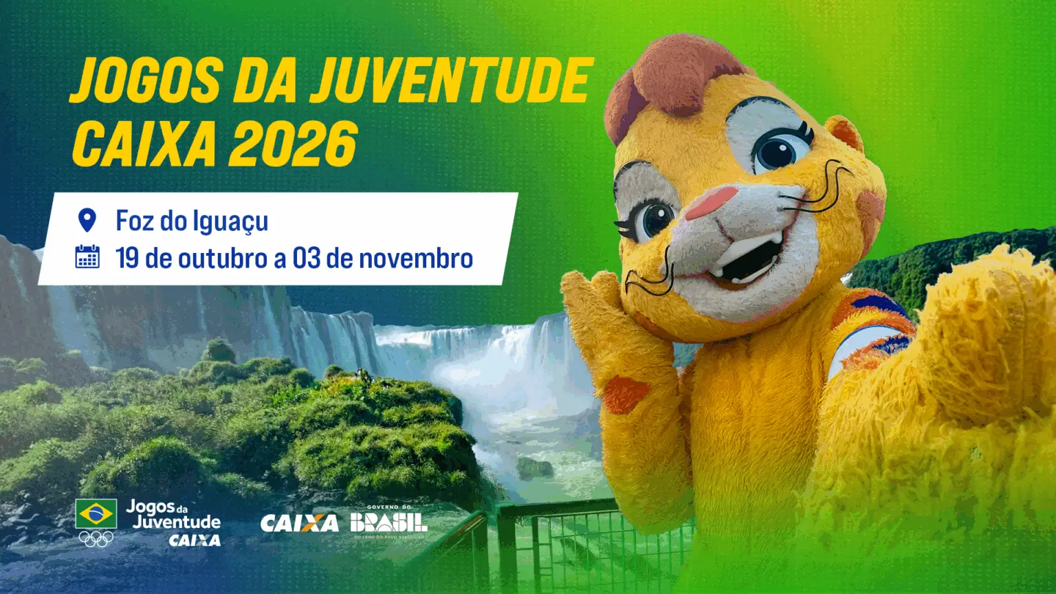 Jogos da Juventude CAIXA 2026 serão em outubro, em Foz do Iguaçu