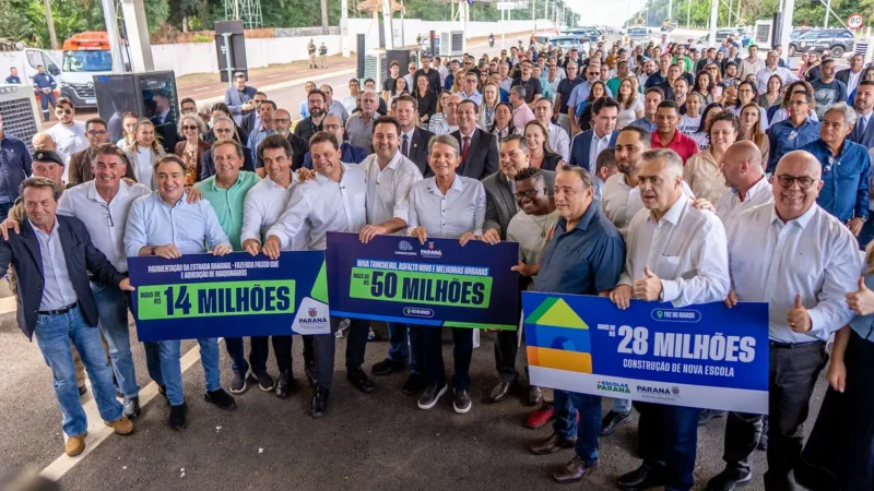 Governador libera trecho da Rodovia das Cataratas e anuncia investimentos em Foz, incluindo a trincheira do Jupira, junto com o prefeito municipal