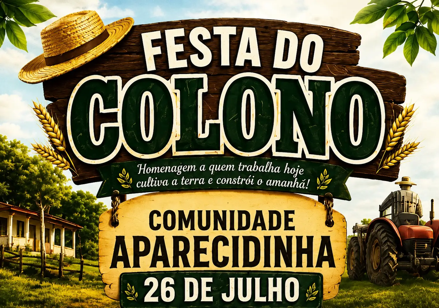 19ª Festa do Colono será realizada no último domingo de julho na Comunidade Aparecidinha
